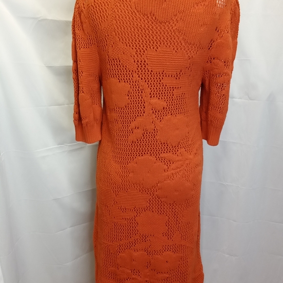 Anthropologie Mauve Sweater Dress Orange Floral - Picture 3 of 11